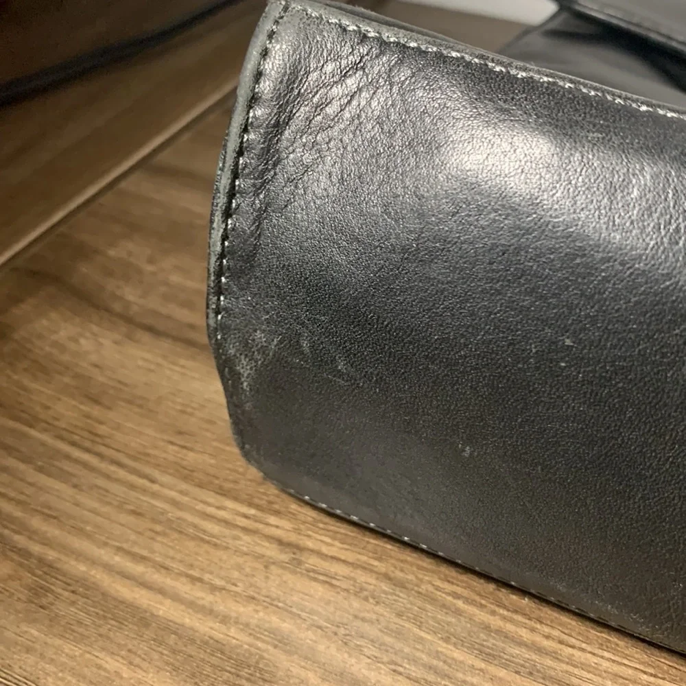 Tignanello Black Soft Leather Briefcase Laptop Leather Bag